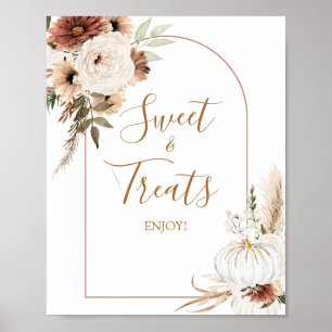 Affiche Citrouille Rustic Boho Fall In love Sweet & Traite