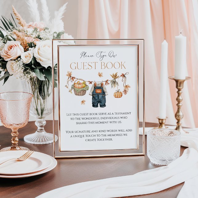 Affiche Citrouille Rustic Fall Baby shower (Créateur téléchargé)