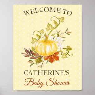 Affiche Citrouille rustique Pointe Baby shower Bienvenue