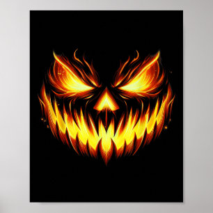 Affiche Citrouille sculptée visage de Jack O Lantern effra
