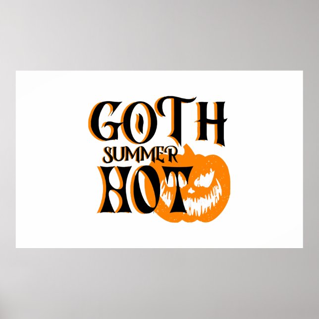Affiche Citrouille Souriant Été-Goth-Horreur Chaud (Devant)