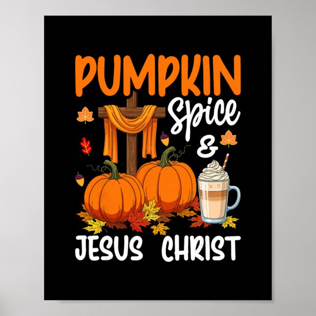 Affiche Citrouille Spice Et Jésus-Christ Noël chrétien d'a (Devant)