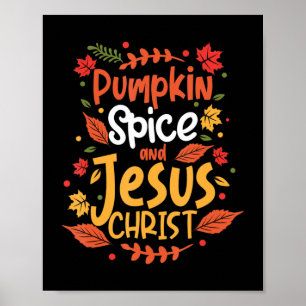 Affiche Citrouille Spice Et Jésus Christ Thanksgiving T-Sh