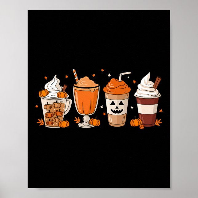 Affiche Citrouille Spice Latte Fall Café Citrouille Spice  (Devant)