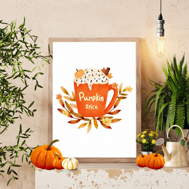 Affiche Citrouille Spice Mug Wall Art | Décor d'automne (Front)