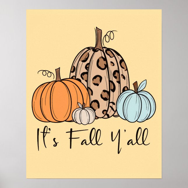 Affiche Citrouille tendance automne | Citation "It’s Fall  (Devant)
