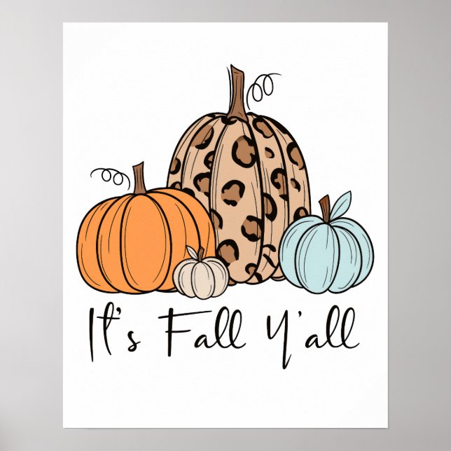 Affiche Citrouille tendance d'automne | Citation “C'est l' (Devant)