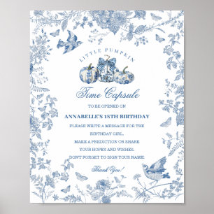 Affiche Citrouille Toile Bleue Capsule Temporelle d'Automn