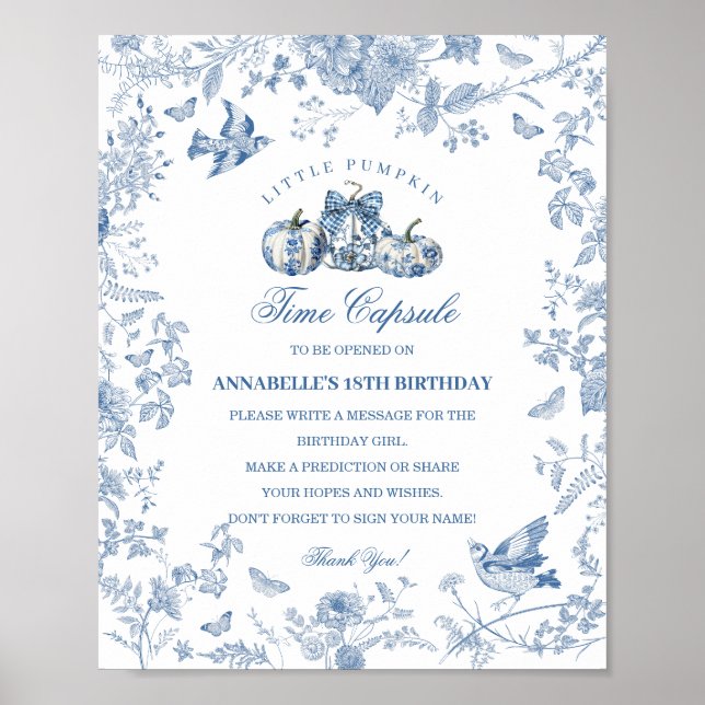 Affiche Citrouille Toile Bleue Capsule Temporelle d'Automn (Devant)