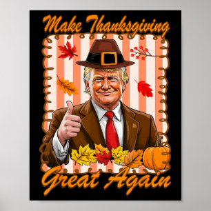 Affiche Citrouille Trump drôle faire Thanksgiving Great Ag