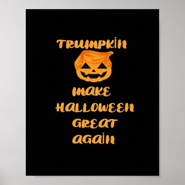 Affiche Citrouille Trumpkin Halloween Design - Funny Autom (Devant)