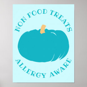 Affiche Citrouille turquoise Non-Food Traite Allergy Aware