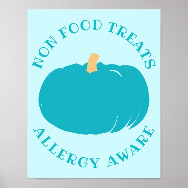 Affiche Citrouille turquoise Non-Food Traite Allergy Aware (Devant)