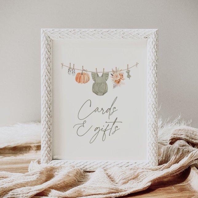 Affiche Citrouille Vêtements pour bébés Baby showers Carte (Créateur téléchargé)