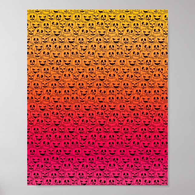 Affiche Citrouilles colorés éffrayants - Motif d'Halloween (Devant)