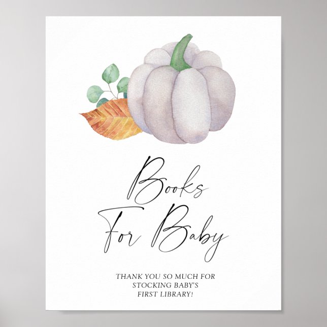 Affiche Citrouilles d'aquarelle - livres pour bébé (Devant)