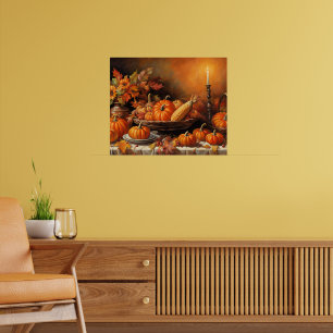 Affiche Citrouilles d'automne colorés