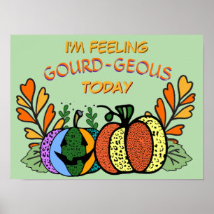 Affiche Citrouilles d'automne gourdes