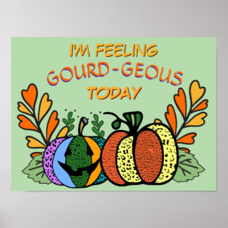 Affiche Citrouilles d'automne gourdes