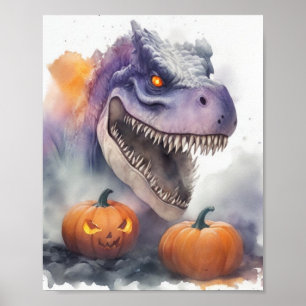 Affiche Citrouilles de Dinosaur Halloween