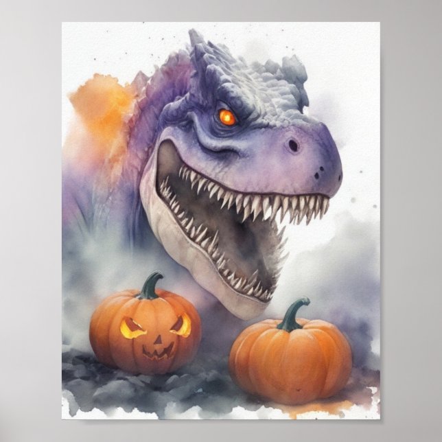 Affiche Citrouilles de Dinosaur Halloween (Devant)