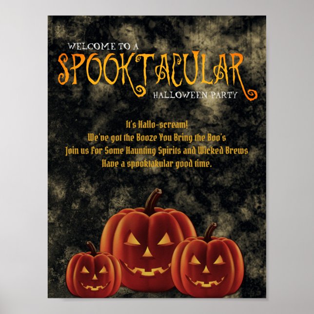 Affiche Citrouilles du parti d'Halloween Spooktacular (Devant)