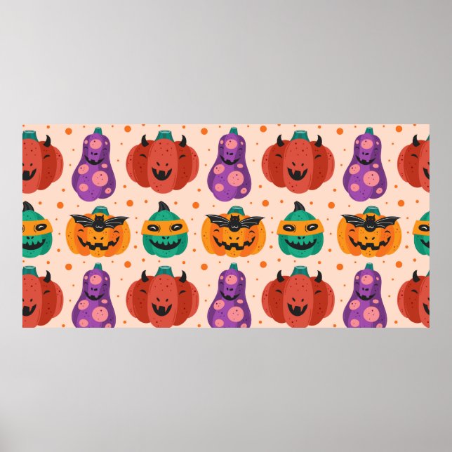 Affiche citrouilles éffrayants en costumes effrayants. Joy (Devant)