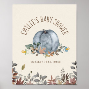 Affiche Citrouilles & Pacificateurs Baby shower de garçon