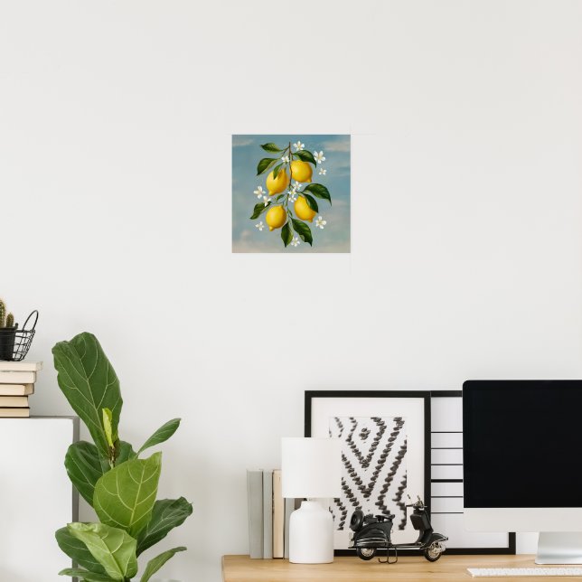 Affiche Citrus Breeze : Une Symphonie de Citrons et de Fle (Bureau à domicile)