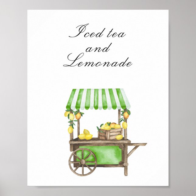 Affiche Citrus bridal shower - Iced Tea & Lemonade (Devant)