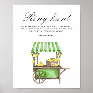Affiche Citrus - Chasse à l'anneau jeu de baby shower