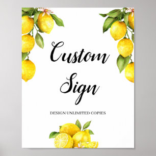 Affiche Citrus citron été signe personnalisé vous créer