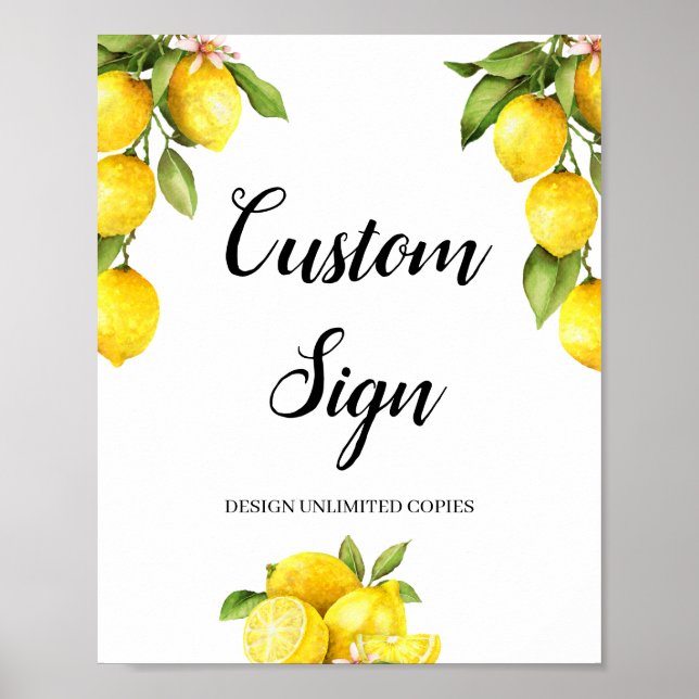 Affiche Citrus citron été signe personnalisé vous créer (Devant)