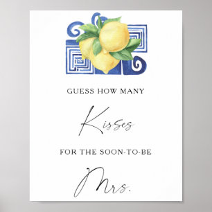 Affiche Citrus - Combien de baisers jeu de baby shower