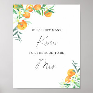 Affiche Citrus - Combien de baisers jeu de baby shower