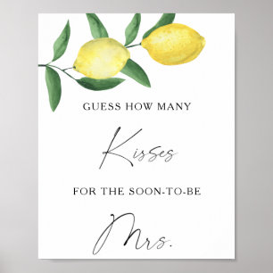Affiche Citrus - Combien de baisers jeu de baby shower