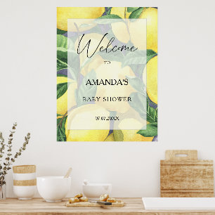 Affiche Citrus de citron - signe de bienvenue baby shower