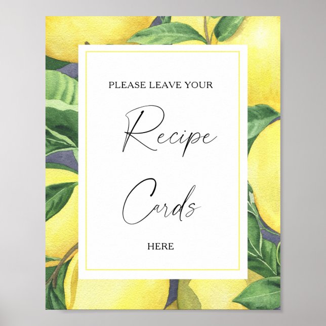 Affiche Citrus de citron - Votre carte de recette ici (Devant)