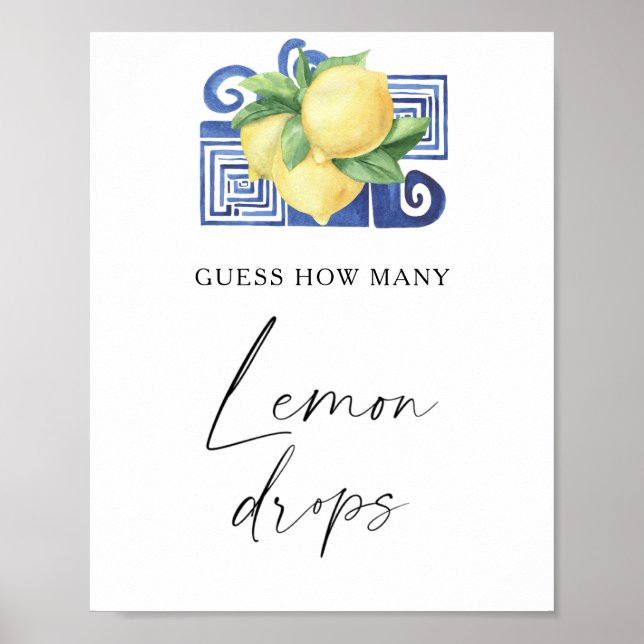 Affiche Citrus - devinez combien de gouttes de citron (Devant)