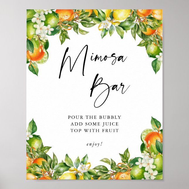 Affiche Citrus douche nuptiale Mimosa Bar Signal (Devant)