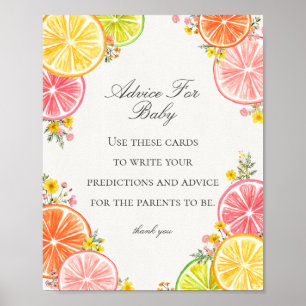 Affiche Citrus Floral Little Cutie Conseils pour Baby Game