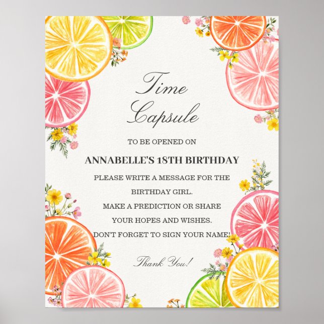 Affiche Citrus Floral Little Cutie Temps Capsule Jeu (Devant)