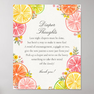 Affiche Citrus Floral Petite Cutie Pensées de couche Jeu