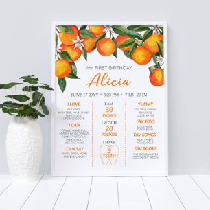 Affiche Citrus Orange 1er anniversaire Jalon