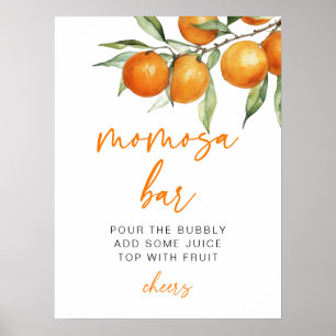 Affiche Citrus Orange Baby shower Momosa Bar