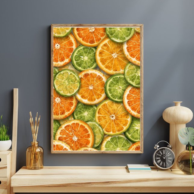 Affiche Citrus Splash | Eau aquarelle d'orange, de citron  (Créateur téléchargé)