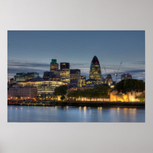 Affiche City de Londres la nuit