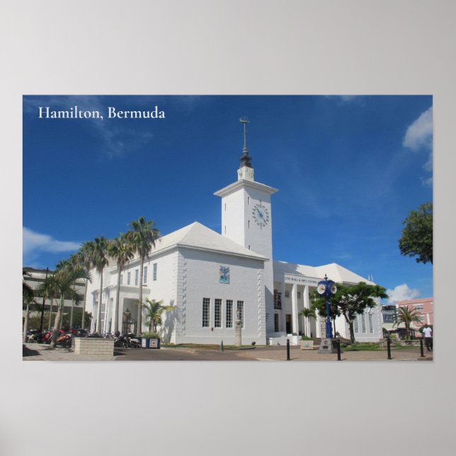 Affiche City Hall and Arts Centre, Hamilton, Bermudes (Devant)
