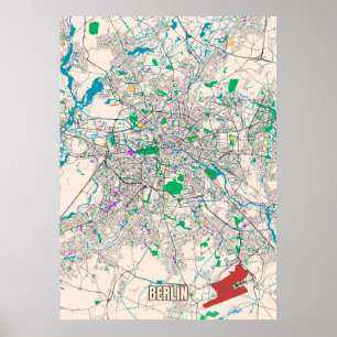 Affiche City map of Berlin