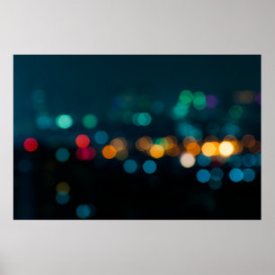 Affiche City night light flur bokeh, déconcentré backgroun
